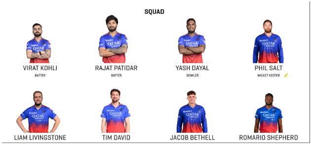RCB Team Players  